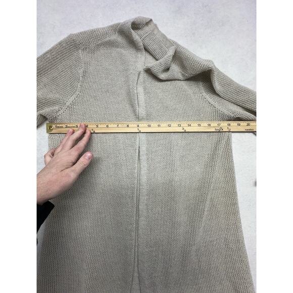 EILEEN FISHER Cardigan Womens Small Italian Yarn Sweater Open Front Beige - Picture 6 of 8